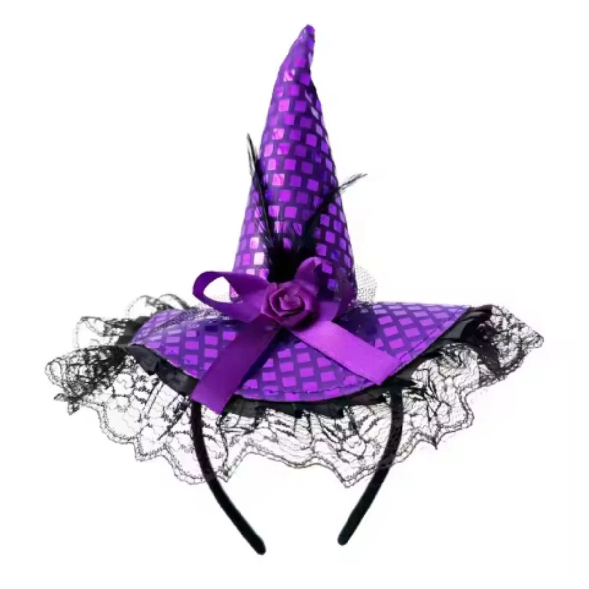 TIARA BRUXA C/PAETE ROXO